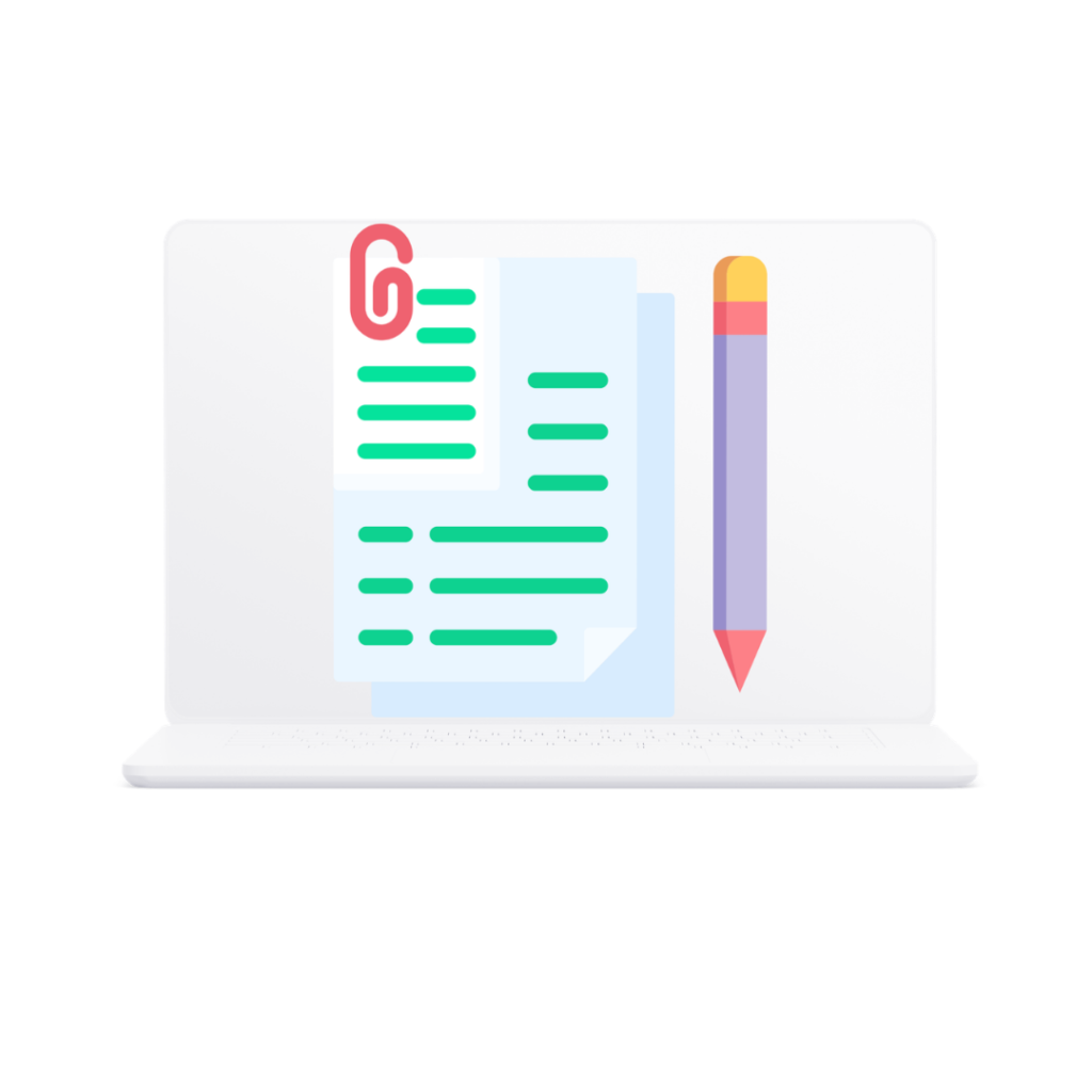 Illustration of an SEO worksheet checklist on a laptop