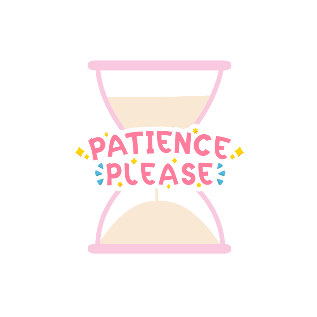 Patience hourglass illustration for learning SEO